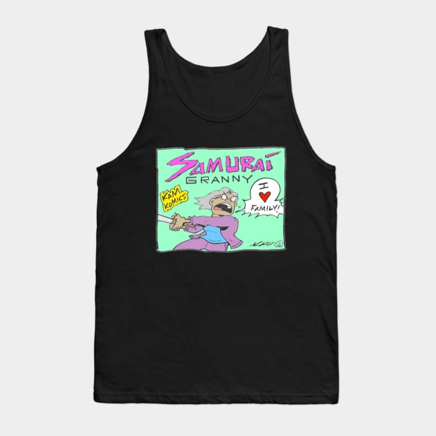 Kam Komics_SamuraiGranny_tshirt Tank Top by Kam Komics 